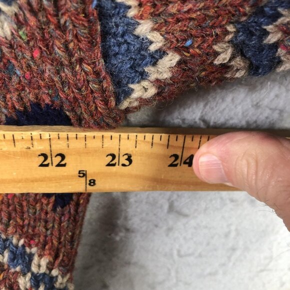 Vintage Twickers Cardigan Sweater Men L Brown Shawl Collar Aztec Wool Concho - Picture 3 of 16